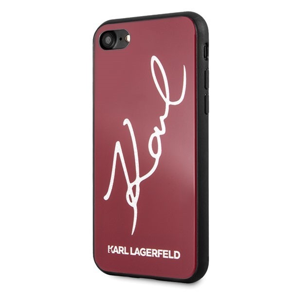 Kryt Karl Lagerfeld KLHCI8DLKSRE Apple iPhone SE 2022/SE 2020/8/7 red hard case Signature Glitter