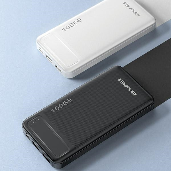 AWEI P5K powerbank 2xUSB-A, 2xUSB-C 10000mAh 2.1A black