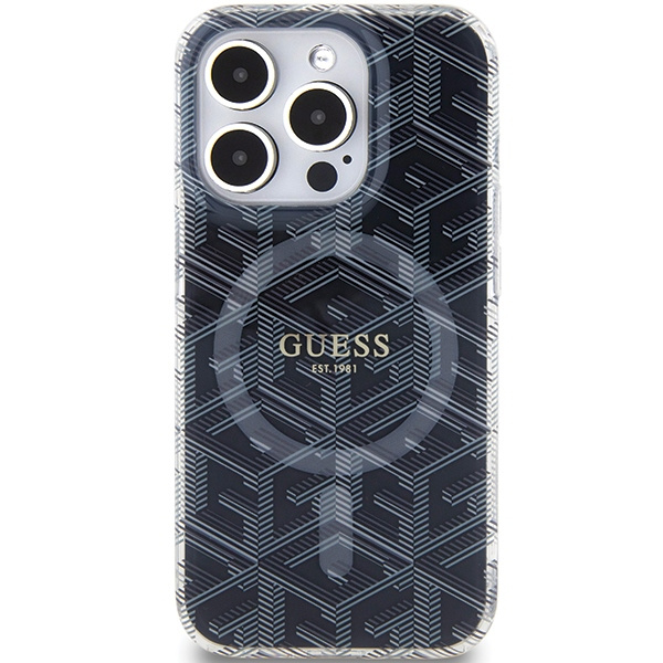 Kryt Guess GUHMP15LHGCUSTGK Apple iPhone 15 Pro hardcase IML GCube MagSafe black