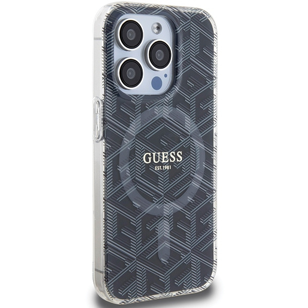 Kryt Guess GUHMP15LHGCUSTGK Apple iPhone 15 Pro hardcase IML GCube MagSafe black