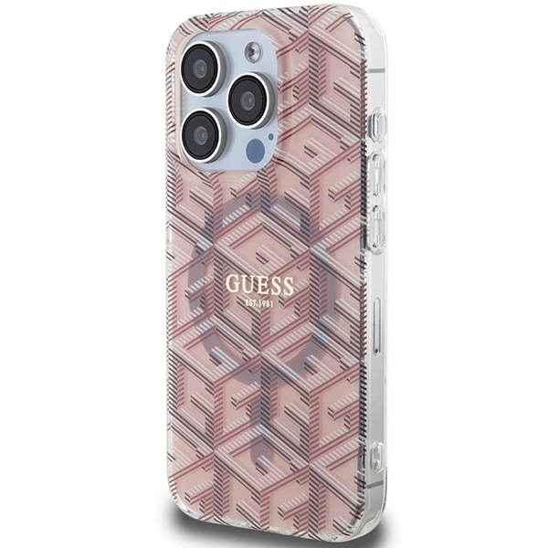 Kryt Guess GUHMP15LHGCUSTGP Apple iPhone 15 Pro hardcase IML GCube MagSafe pink
