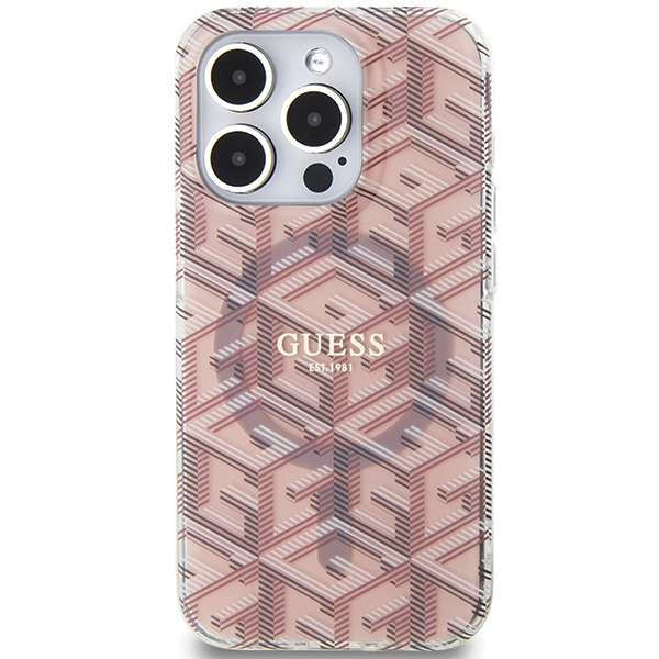 Kryt Guess GUHMP15LHGCUSTGP Apple iPhone 15 Pro hardcase IML GCube MagSafe pink