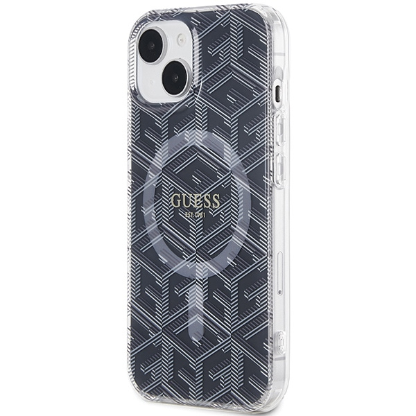 Kryt Guess GUHMP15SHGCUSTGK Apple iPhone 15 / 14 hardcase IML GCube MagSafe black