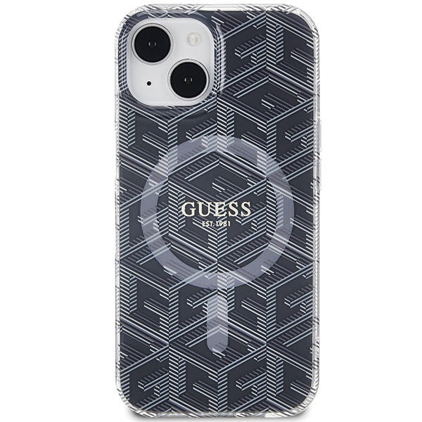 Kryt Guess GUHMP15SHGCUSTGK Apple iPhone 15 / 14 hardcase IML GCube MagSafe black