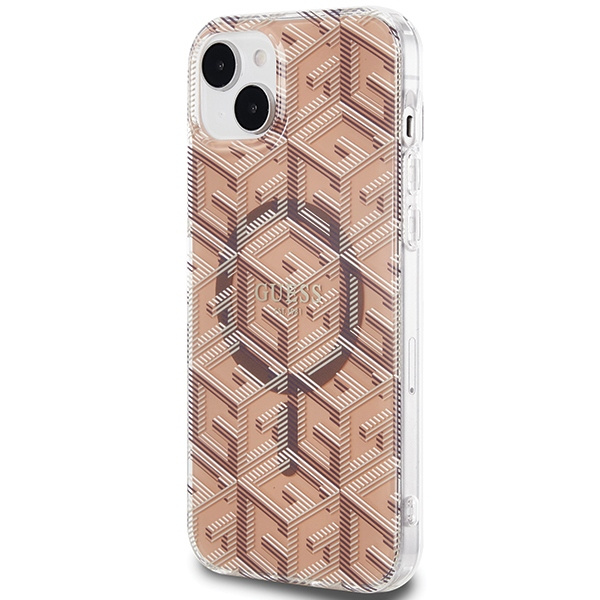 Kryt Guess GUHMP15SHGCUSTGW Apple iPhone 15 / 14 hardcase IML GCube MagSafe brown