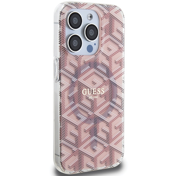 Kryt Guess GUHMP15XHGCUSTGP Apple iPhone 15 Pro Max hardcase IML GCube MagSafe pink