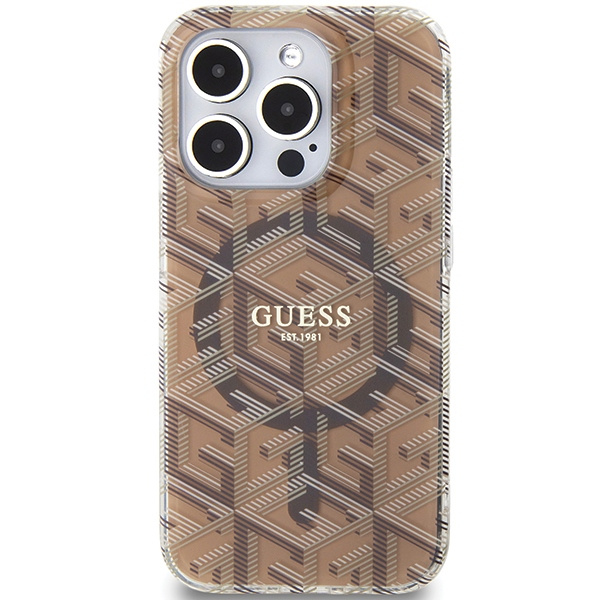 Kryt Guess GUHMP15XHGCUSTGW Apple iPhone 15 Pro Max hardcase IML GCube MagSafe brown