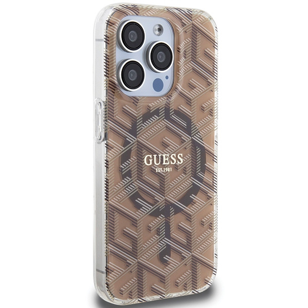 Kryt Guess GUHMP15XHGCUSTGW Apple iPhone 15 Pro Max hardcase IML GCube MagSafe brown