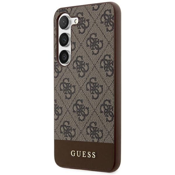 Kryt Guess GUHCS24MG4GLBR Samsung Galaxy S24+ Plus hardcase 4G Stripe Collection brown