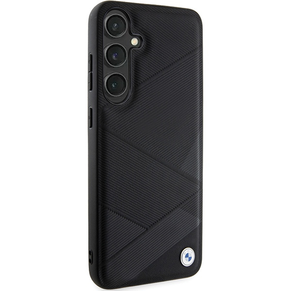 Kryt BMW BMHCS24M23RCGPK Samsung Galaxy S24+ Plus hardcase Signature Leather Crossing Lines Pattern black