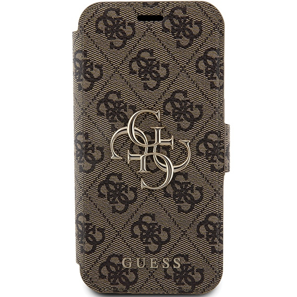 Kryt Guess GUBKP15L4GMGBR Apple iPhone 15 Pro book 4G Metal Logo brown