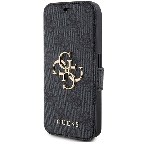 Kryt Guess GUBKP15L4GMGGR Apple iPhone 15 Pro book 4G Metal Logo grey