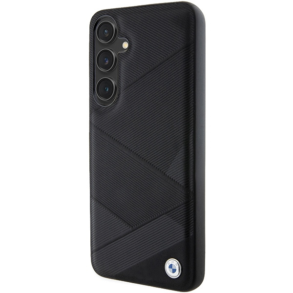 Kryt BMW BMHCS24S23RCGPK Samsung Galaxy S24 hardcase Signature Leather Crossing Lines Pattern black