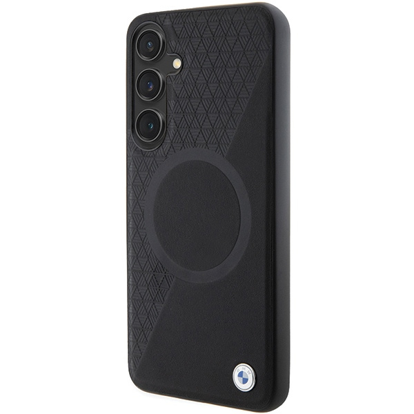 Kryt BMW BMHMS24M23RTPK Samsung Galaxy S24+ Plus hardcase Signature Leather Half Textured & Circle MagSafe black