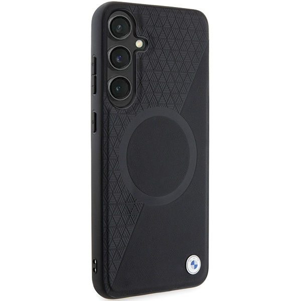 Kryt BMW BMHMS24M23RTPK Samsung Galaxy S24+ Plus hardcase Signature Leather Half Textured & Circle MagSafe black