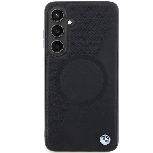 Kryt BMW BMHMS24S23RTPK Samsung Galaxy S24 hardcase Signature Leather Half Textured & Circle MagSafe black