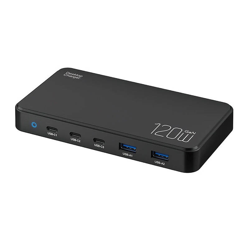 Síťová nabíječka Blitzwolf BW-i100 5in1 120W AC / 2xUSB-A, 3xUSB-C, PD3.0, QC3.0, AFC, FCP, SCP, PPS