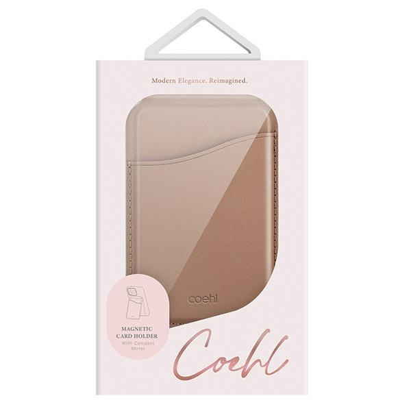 Knížkové pouzdro UNIQ Coehl Esme MagSafe magnetic wallet with mirror and stand dusty nude
