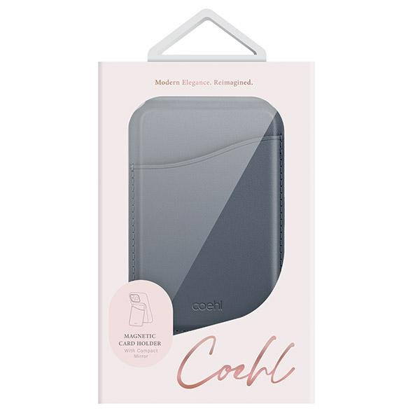 Kryt UNIQ Coehl Esme MagSafe magnetic wallet with mirror and stand sapphire blue