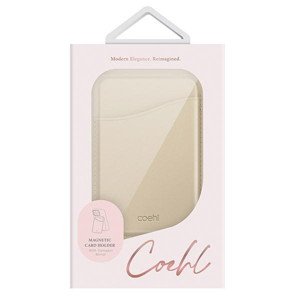 Kryt UNIQ Coehl Esme MagSafe magnetic wallet with mirror and stand cream