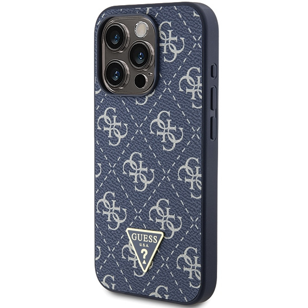 Kryt Guess GUHCP15LPG4GPB Apple iPhone 15 Pro hardcase 4G Triangle Metal Logo blue