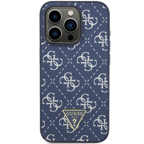Kryt Guess GUHCP15LPG4GPB Apple iPhone 15 Pro hardcase 4G Triangle Metal Logo blue