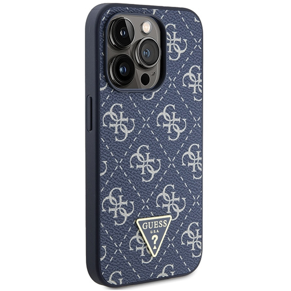 Kryt Guess GUHCP15LPG4GPB Apple iPhone 15 Pro hardcase 4G Triangle Metal Logo blue