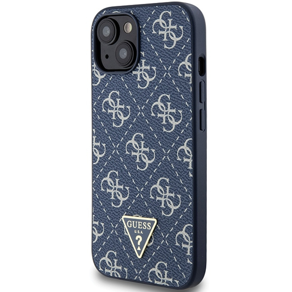 Kryt Guess GUHCP15MPG4GPB Apple iPhone 15 Plus / 14 Plus hardcase 4G Triangle Metal Logo blue