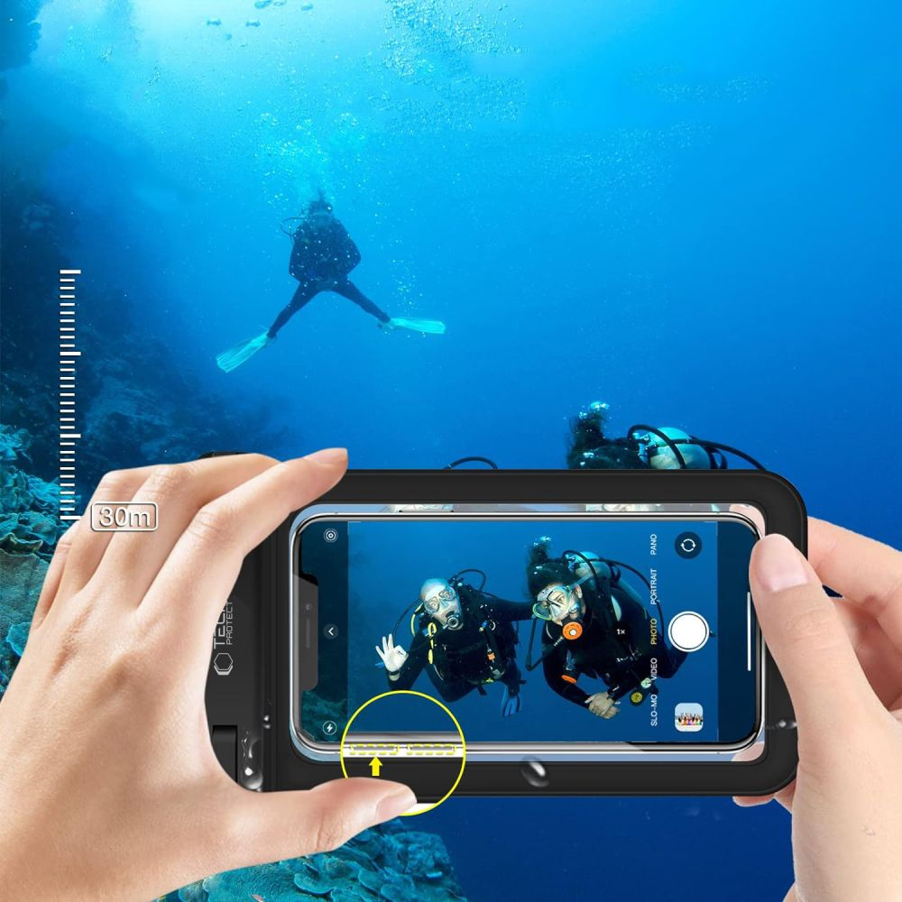 Kryt Tech-Protect UWC9 Universal Waterproof Case 8.9" Black/orange
