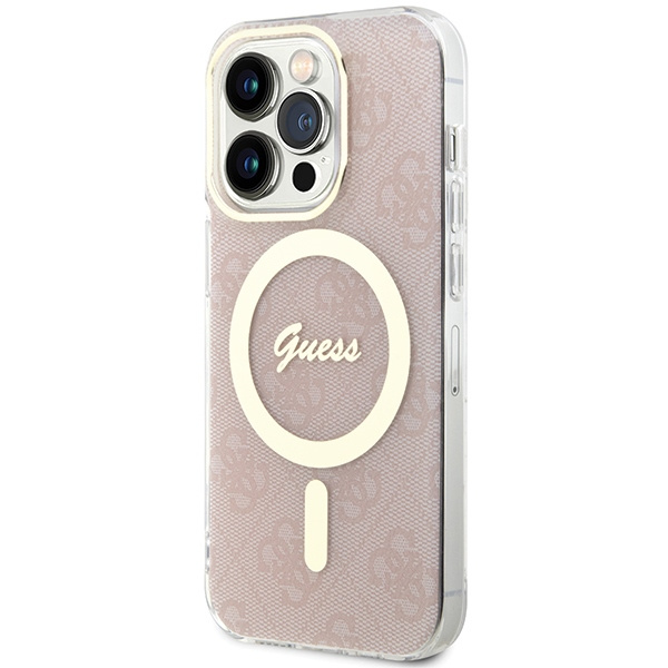 Kryt Guess GUHMP15LH4STP Apple iPhone 15 Pro hardcase IML 4G MagSafe pink