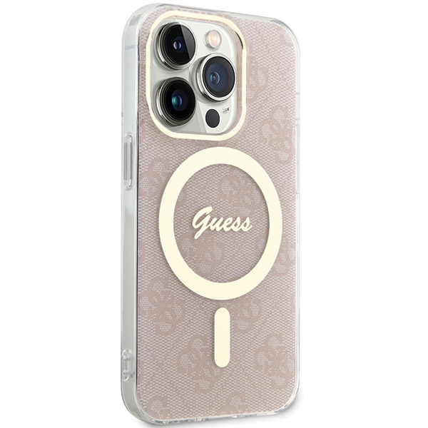 Kryt Guess GUHMP15LH4STP Apple iPhone 15 Pro hardcase IML 4G MagSafe pink