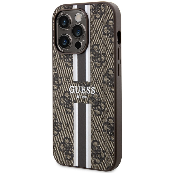 Kryt Guess GUHMP15LP4RPSW Apple iPhone 15 Pro hardcase 4G Printed Stripes MagSafe brown
