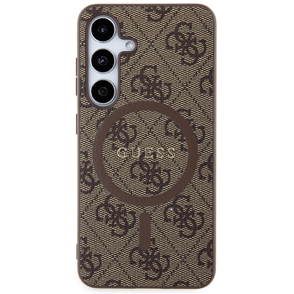 Kryt Guess GUHMS24SG4GFRW Samsung Galaxy S24 hardcase 4G Collection Leather Metal Logo MagSafe brown