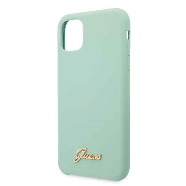 Kryt Guess GUHCN58LSLMGG iPhone 11 Pro green hard case Silicone Vintage Gold Logo