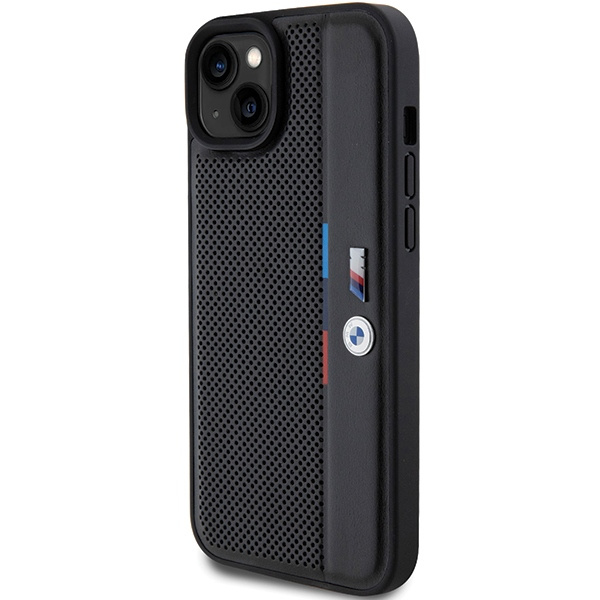 Kryt BMW BMHCP15M23PUPVK Apple iPhone 15 Plus / 14 Plus hardcase Perforated Tricolor Line black