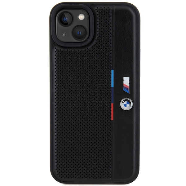 Kryt BMW BMHCP15M23PUPVK Apple iPhone 15 Plus / 14 Plus hardcase Perforated Tricolor Line black