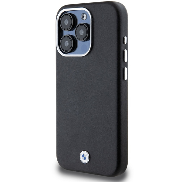 Kryt BMW BMHMP15L23PUFWK Apple iPhone 15 Pro Signature Wrapped Metal MagSafe black