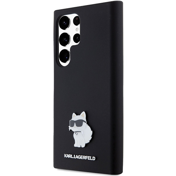 Kryt Karl Lagerfeld KLHCS23LSMHCNPK Samsung Galaxy S23 Ultra hardcase Silicone Choupette Metal Pin black
