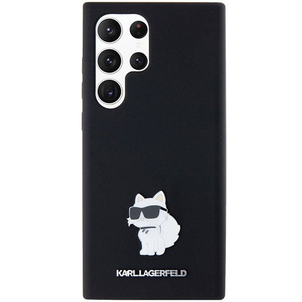 Kryt Karl Lagerfeld KLHCS23LSMHCNPK Samsung Galaxy S23 Ultra hardcase Silicone Choupette Metal Pin black