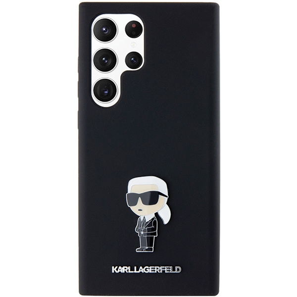 Kryt Karl Lagerfeld KLHCS23LSMHKNPK Samsung Galaxy S23 Ultra Silicone Ikonik Metal Pin black