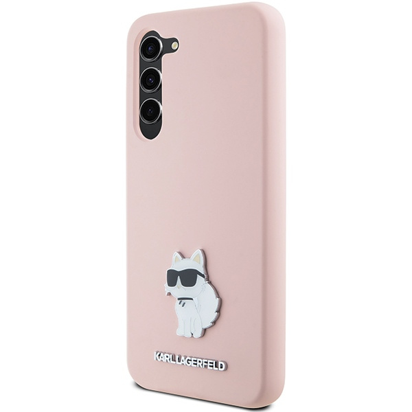 Kryt Karl Lagerfeld KLHCS23MSMHCNPP Samsung Galaxy S23+ Plus Silicone Choupette Metal Pin pink