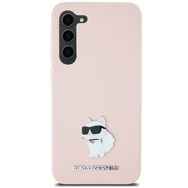 Kryt Karl Lagerfeld KLHCS23MSMHCNPP Samsung Galaxy S23+ Plus Silicone Choupette Metal Pin pink