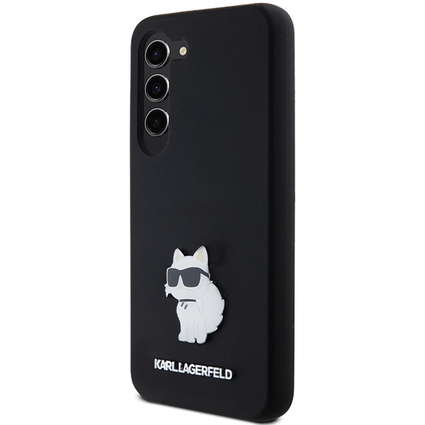 Kryt Karl Lagerfeld KLHCS23SSMHCNPK Samsung Galaxy S23 hardcase Silicone Choupette Metal Pin black