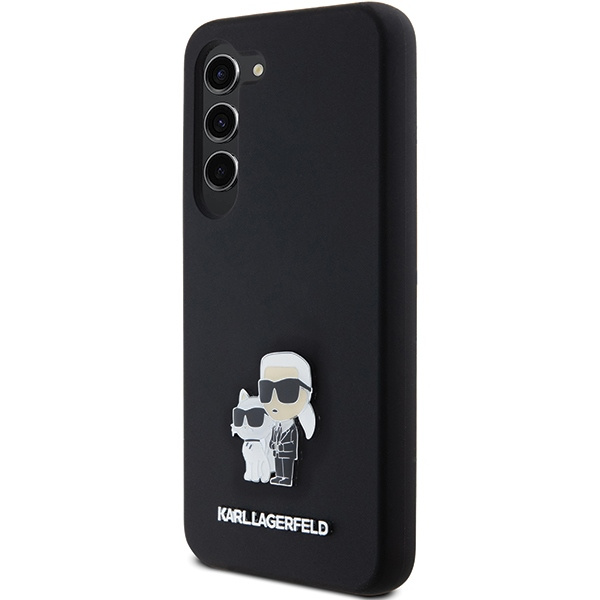 Kryt Karl Lagerfeld KLHCS23SSMHKCNPK Samsung Galaxy S23 hardcase Silicone Karl&Choupette Metal Pin black