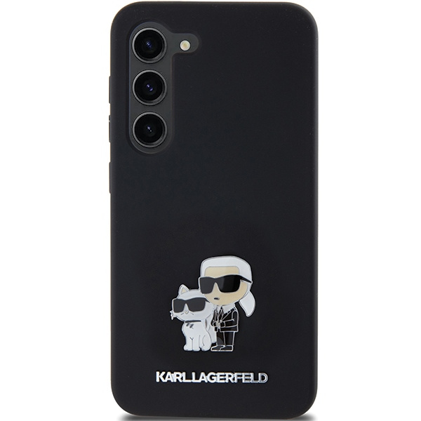 Kryt Karl Lagerfeld KLHCS23SSMHKCNPK Samsung Galaxy S23 hardcase Silicone Karl&Choupette Metal Pin black