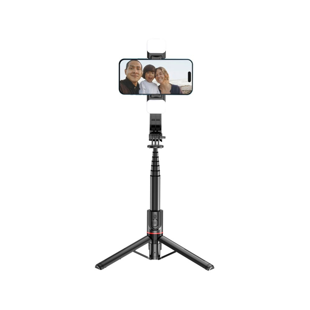 Selfie tyč Tech-Protect L05s Wireless Tripod & Led Light Black