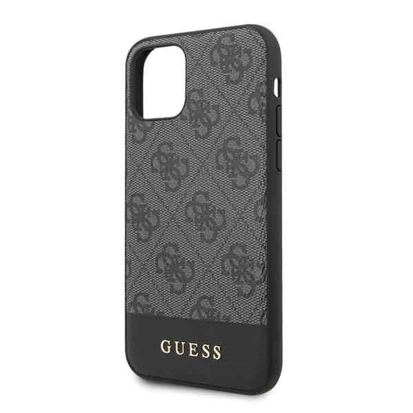 Kryt Guess GUHCN61G4GLGR iPhone 11 grey hard case 4G Stripe Collection