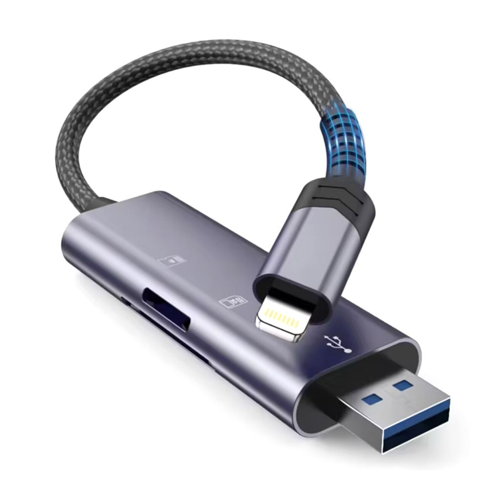 Kryt Tech-Protect UltraBoost card reader Lightning / USB-A, MicroSD, MicroSDXC, MMC Micro, RS Micro, SDHC, SDXC, SD Grey