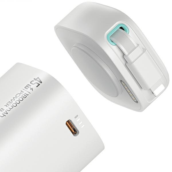 USAMS US-CD217 powerbank 18000mAh PD 45W Fast Charge XMF Series + Lightning cable white