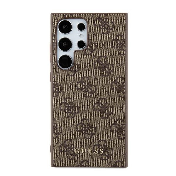 Kryt Guess GUHCS24LG4GFBR Samsung Galaxy S24 Ultra hardcase 4G Metal Gold Logo brown
